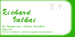 richard valkai business card