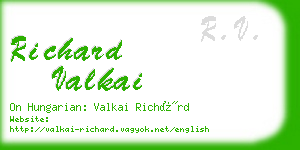 richard valkai business card